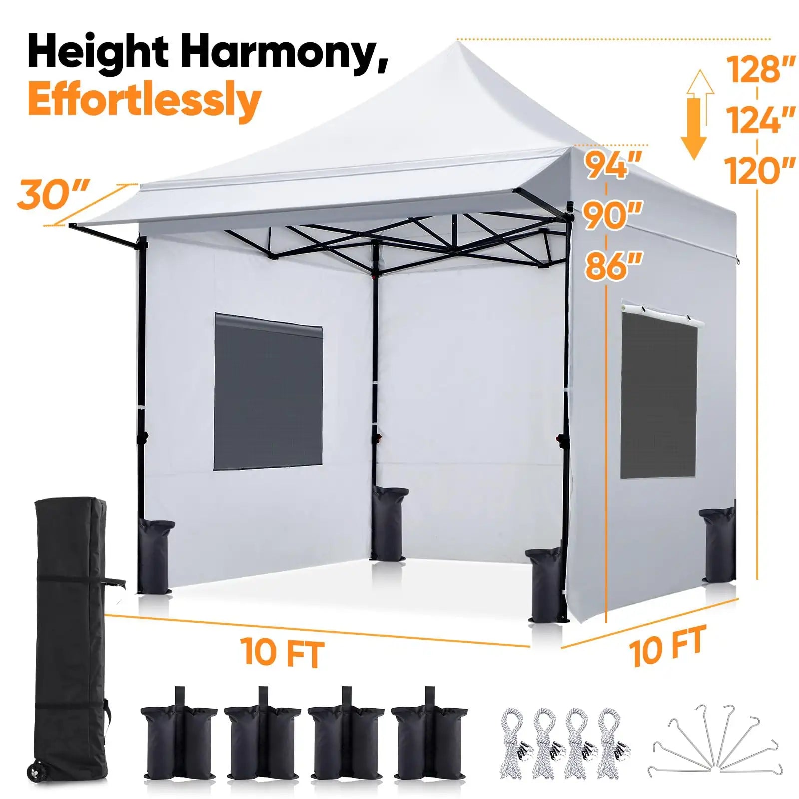 Heavy Duty Commercial Pop Up Canopy Tent - Waterproof Instant Shelter for Outdoor Events, Parties, Markets & Camping