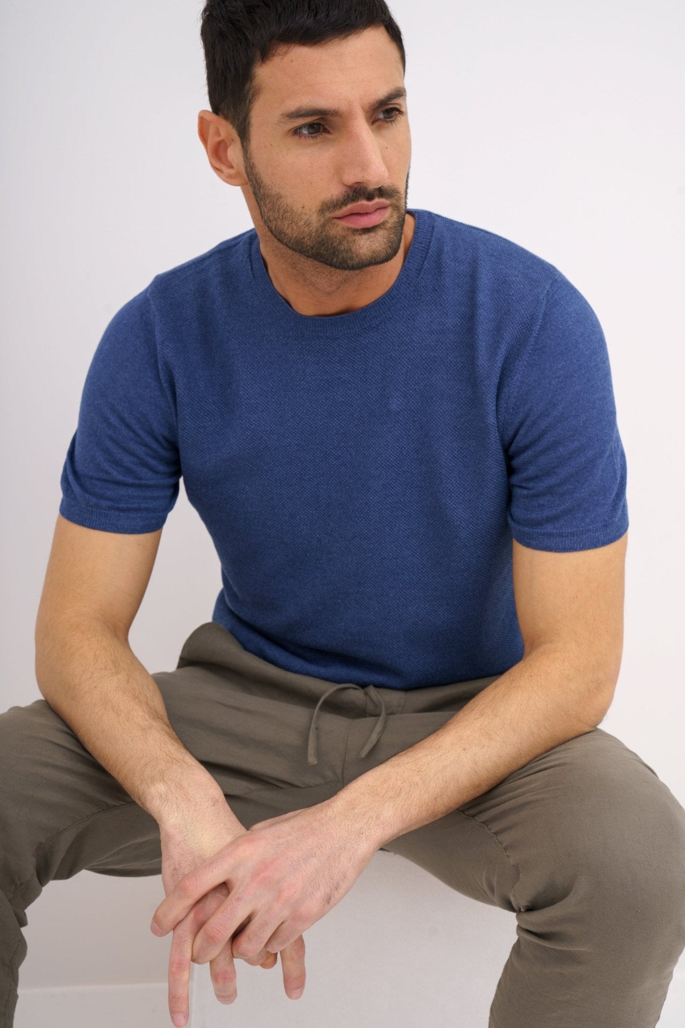 Ferrante Men's Short Sleeve Plain T-Shirt - 100% Cotton Casual Basic Tee for Everyday Wear, Gym, and Outfits | JEAN Style Comfort Fit Crew Neck Tops