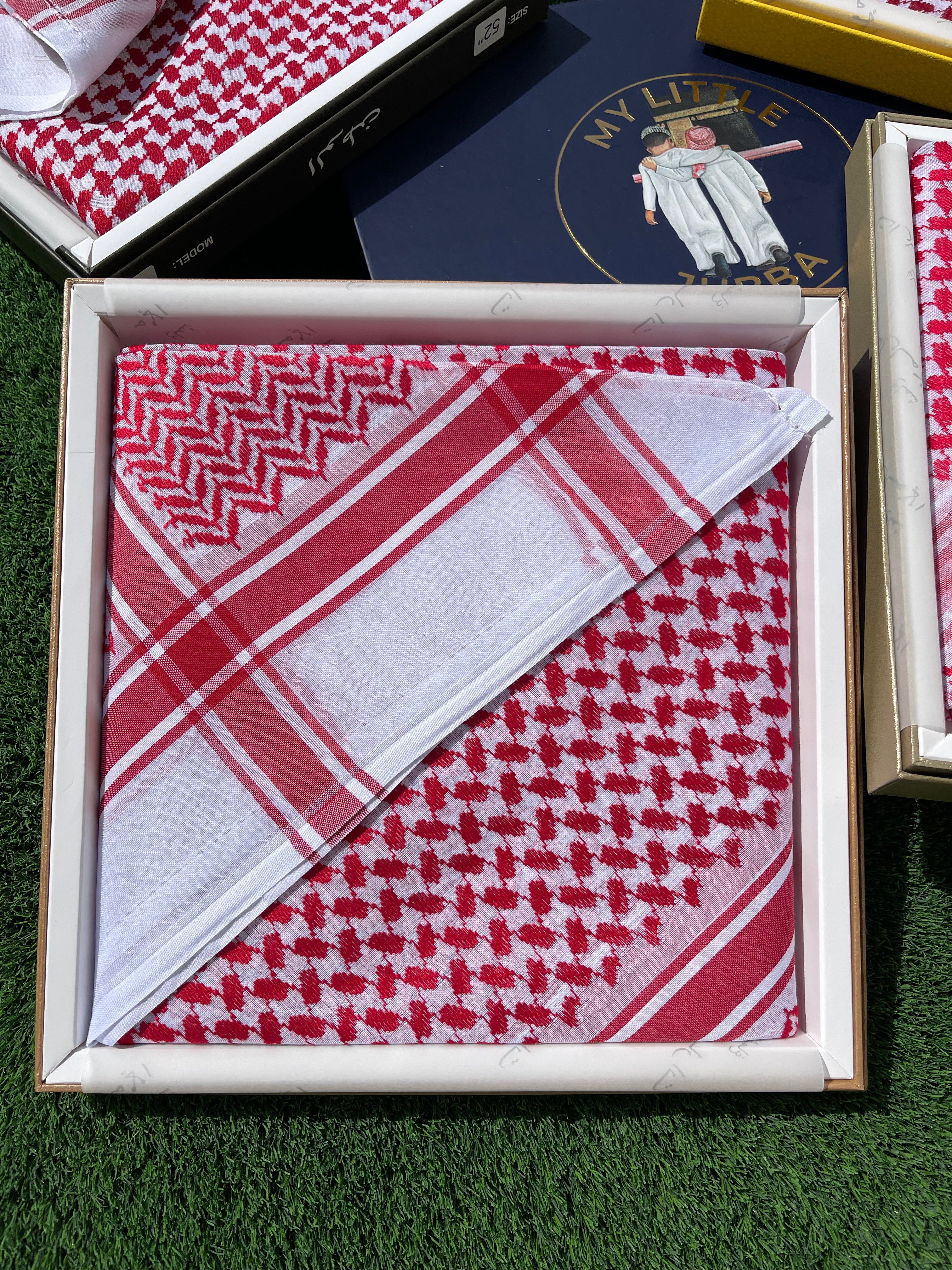 Unisex Red & White Shemagh Keffiyeh Scarf - Traditional Middle Eastern Head Wrap for Men & Women - Perfect for Outdoor Adventures, Hiking, and Fashion Accessories