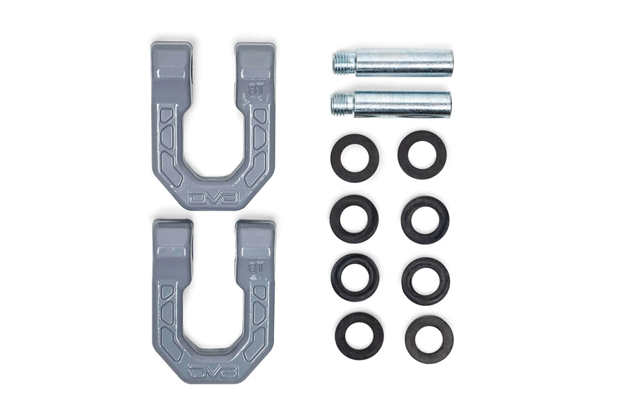 DV8 Elite Series D Ring Shackles - Heavy Duty Off-Road Recovery Shackles (2-Pack, Gray) - Perfect for Jeep, Truck & SUV Towing & Winching Accessories