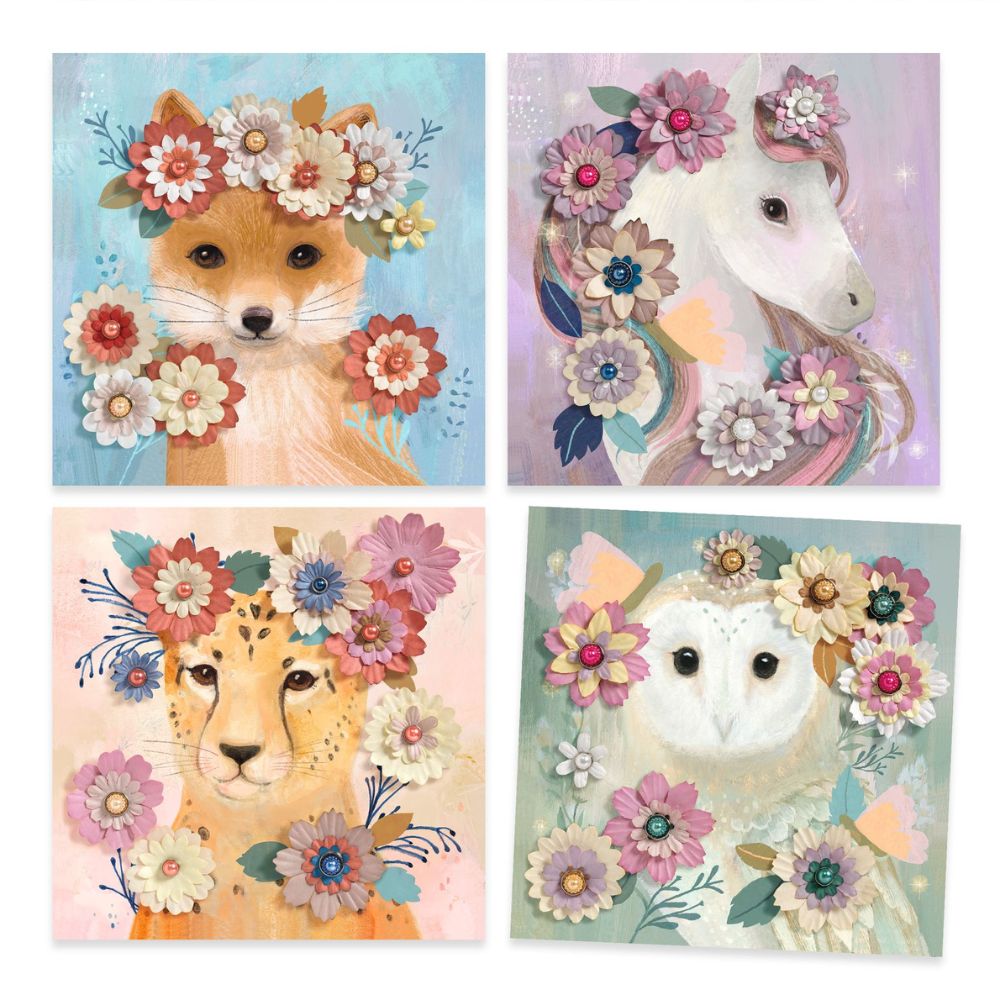 Djeco 3D Floral Paper Crafts Kit - DIY Flower Art for Kids & Adults - Perfect for Home Decor, Party Favors & Creative Gifts