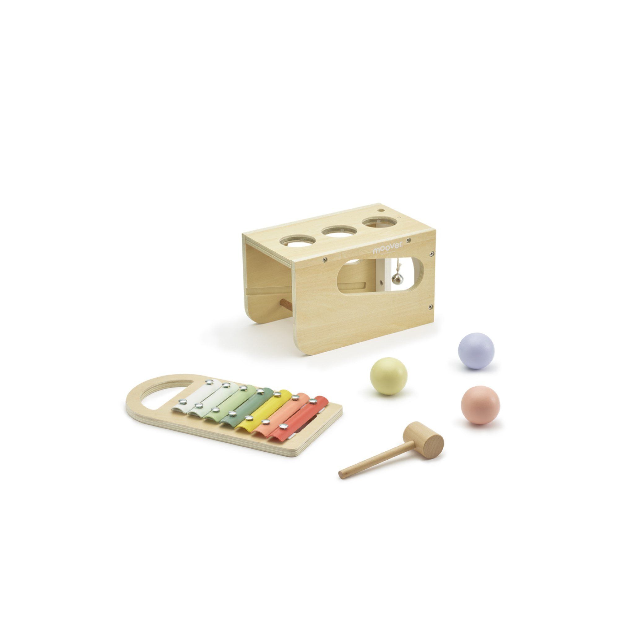 MOOVER Musical Tap Tap Toy - Natural Wooden Percussion Instrument for Kids - Perfect for Early Childhood Music Education & Sensory Play