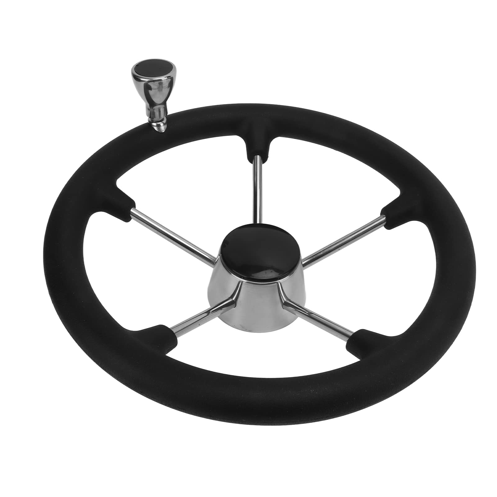5-Spoke Rustproof Steering Wheel - 13.5 Inch Waterproof Yacht Steering Wheel with Easy Installation & Comfortable Grip - Perfect for Boating, Sailing, and Marine Applications
