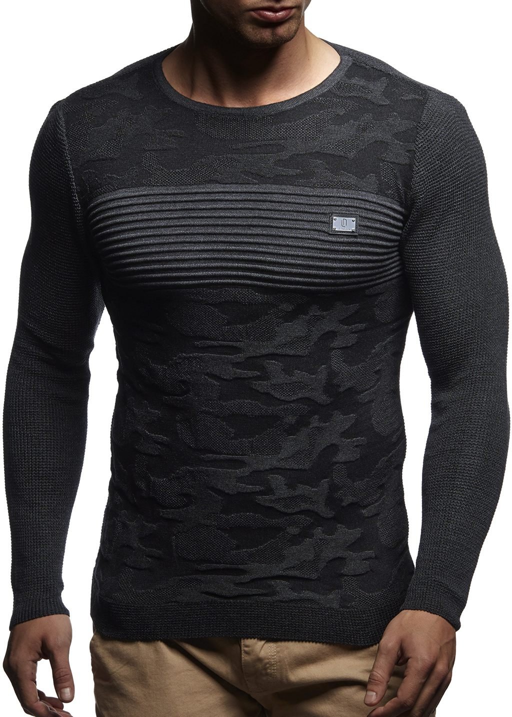 Men's Knit Sweater Leif Nelson LN1645 - Cozy Casual Pullover for Fall & Winter Outfits