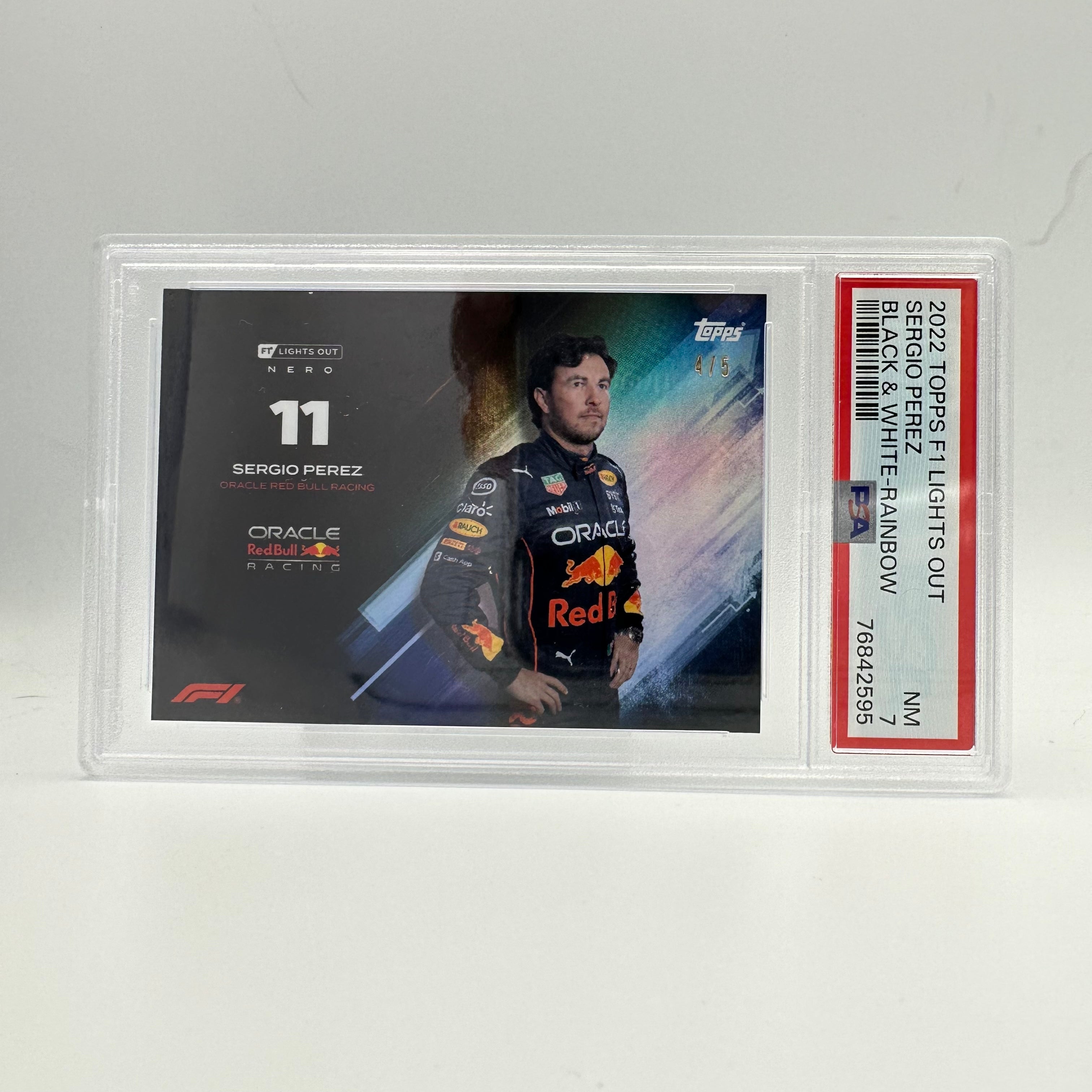 PSA 7 Graded Sergio Perez Black & White Rainbow Parallel Baseball Card - Perfect for Collectors, Sports Memorabilia Displays & Trading Card Investments