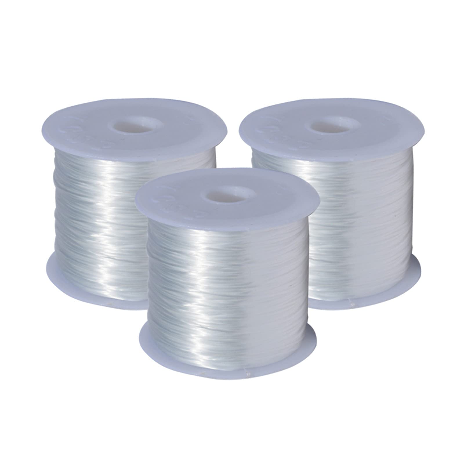 0.6mm Elastic String for Jewelry Making - Stretchy Bracelet Cord, Beading Thread (50m, 3pcs) - DIY Craft Supplies for Bracelets, Necklaces & Home Decor | Perfect for Handmade Jewelry, Friendship Bracelets & Craft Projects