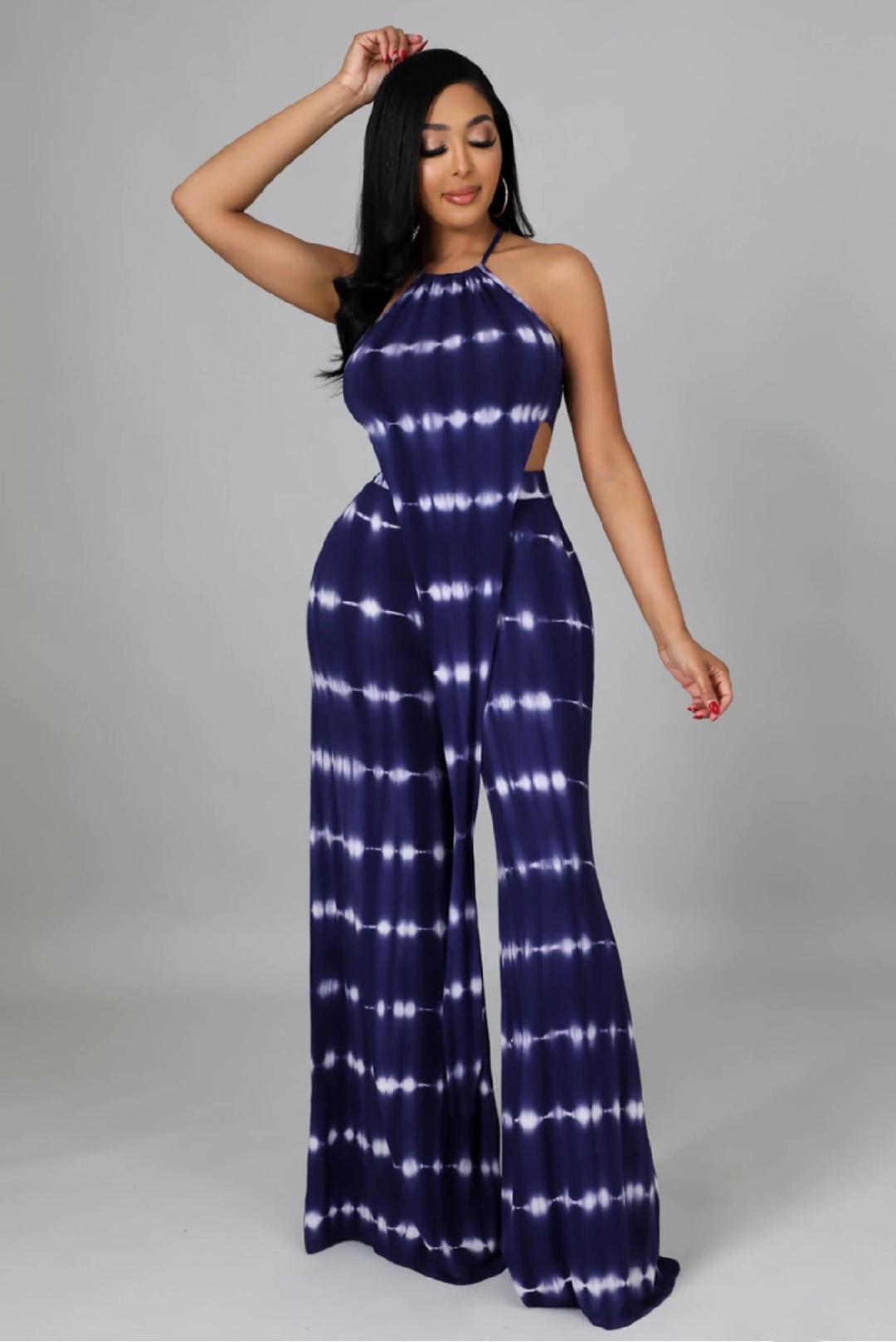 Yours Endlessly Women's Navy Blue Pant Set - Comfortable Lounge Pants & Top Outfit for Yoga, Travel & Relaxation at Home
