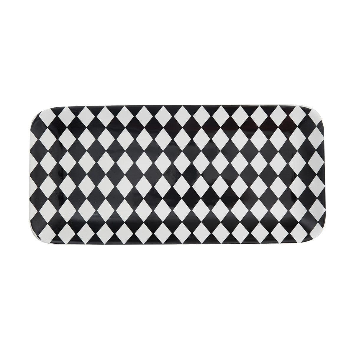 Maxwell Black Checkered Tableware Set - Elegant Dinner Plates, Bowls & Mugs - Perfect for Holiday Dinners, Restaurant Style Dining & Home Decor