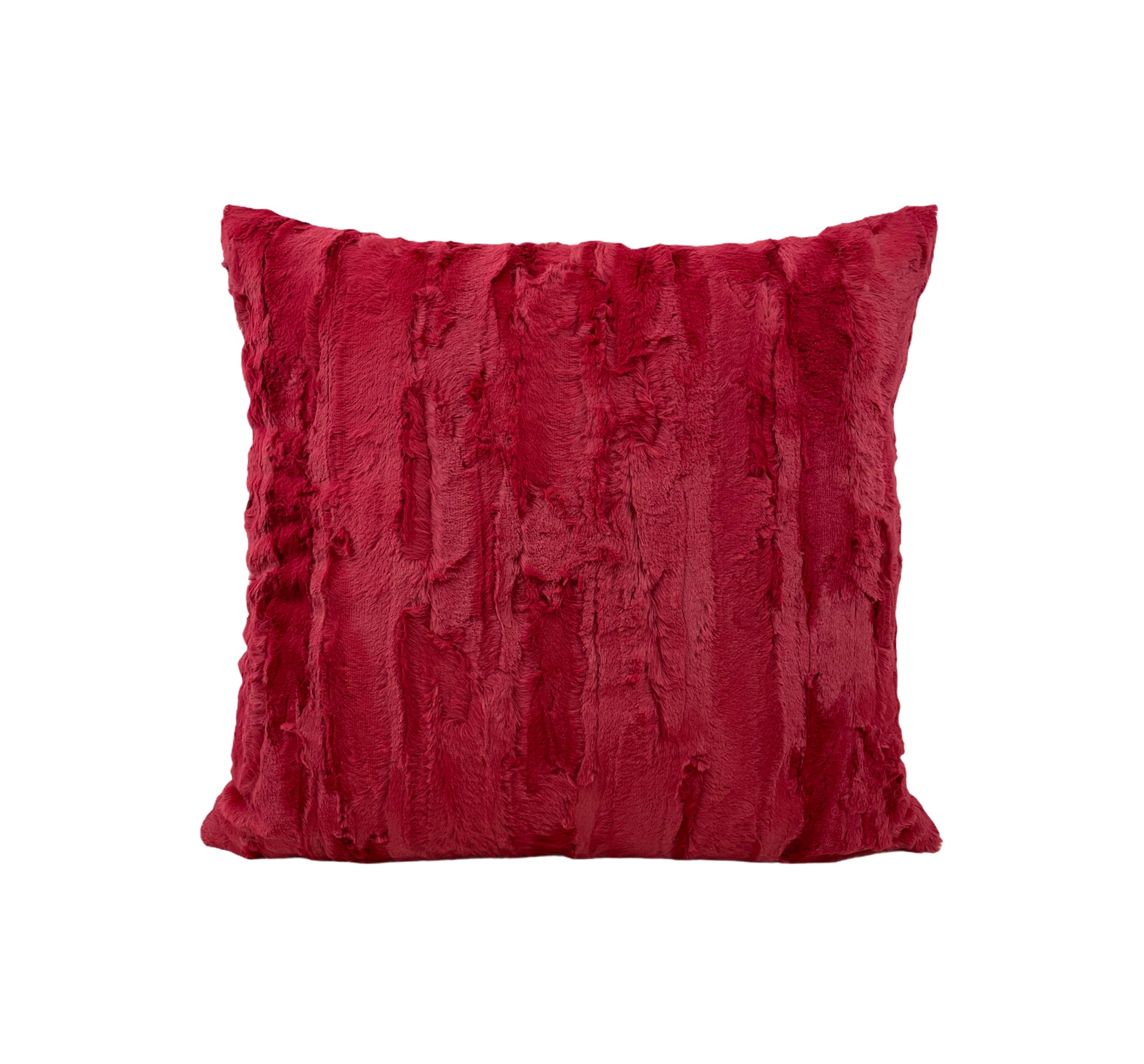 Willow Cranberry Faux Fur Throw Pillow 17x17 - Soft Decorative Cushion for Sofa, Bed & Home Decor
