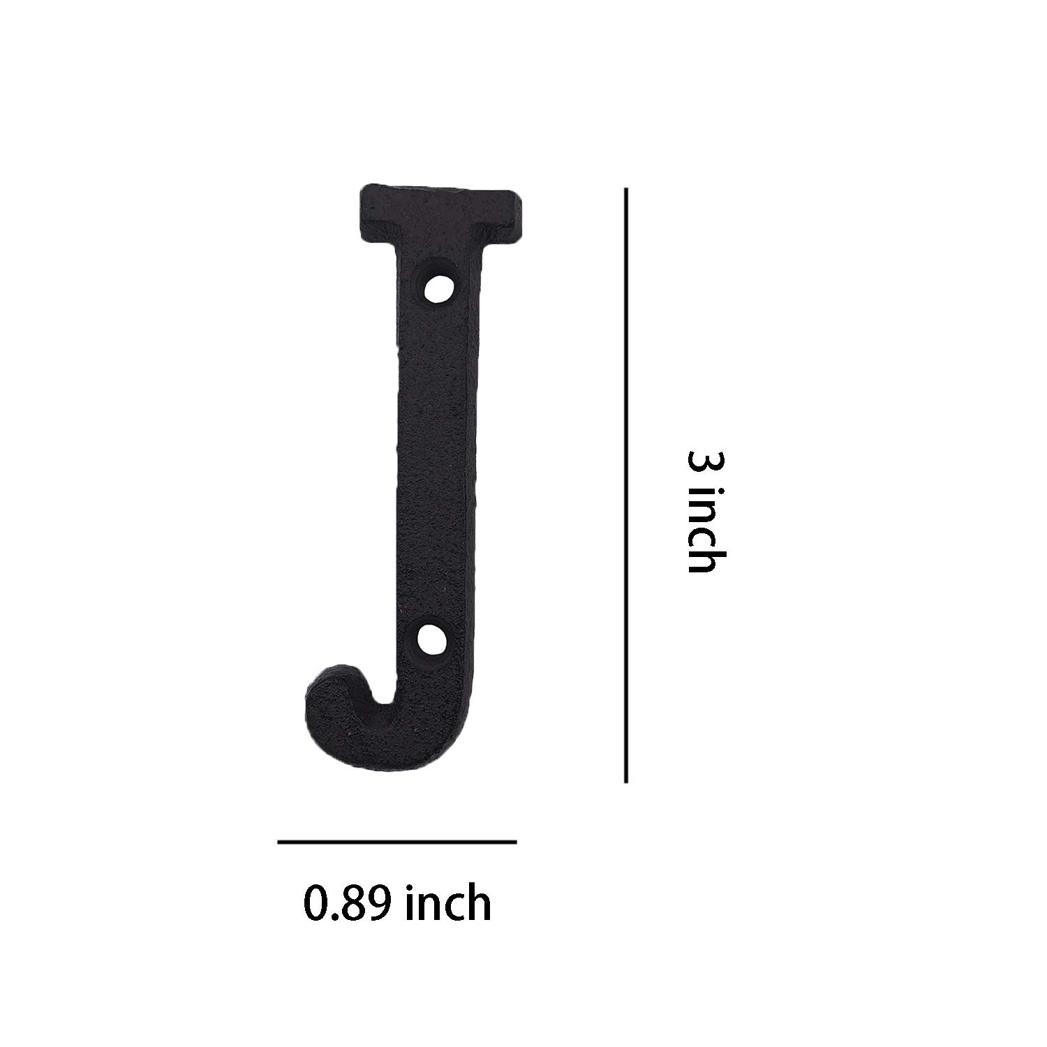 3 Inch Cast Iron House Letters - Durable Mailbox & Home Address Numbers (Letter J) - Perfect for Front Door, Porch, Garden & Outdoor Decor