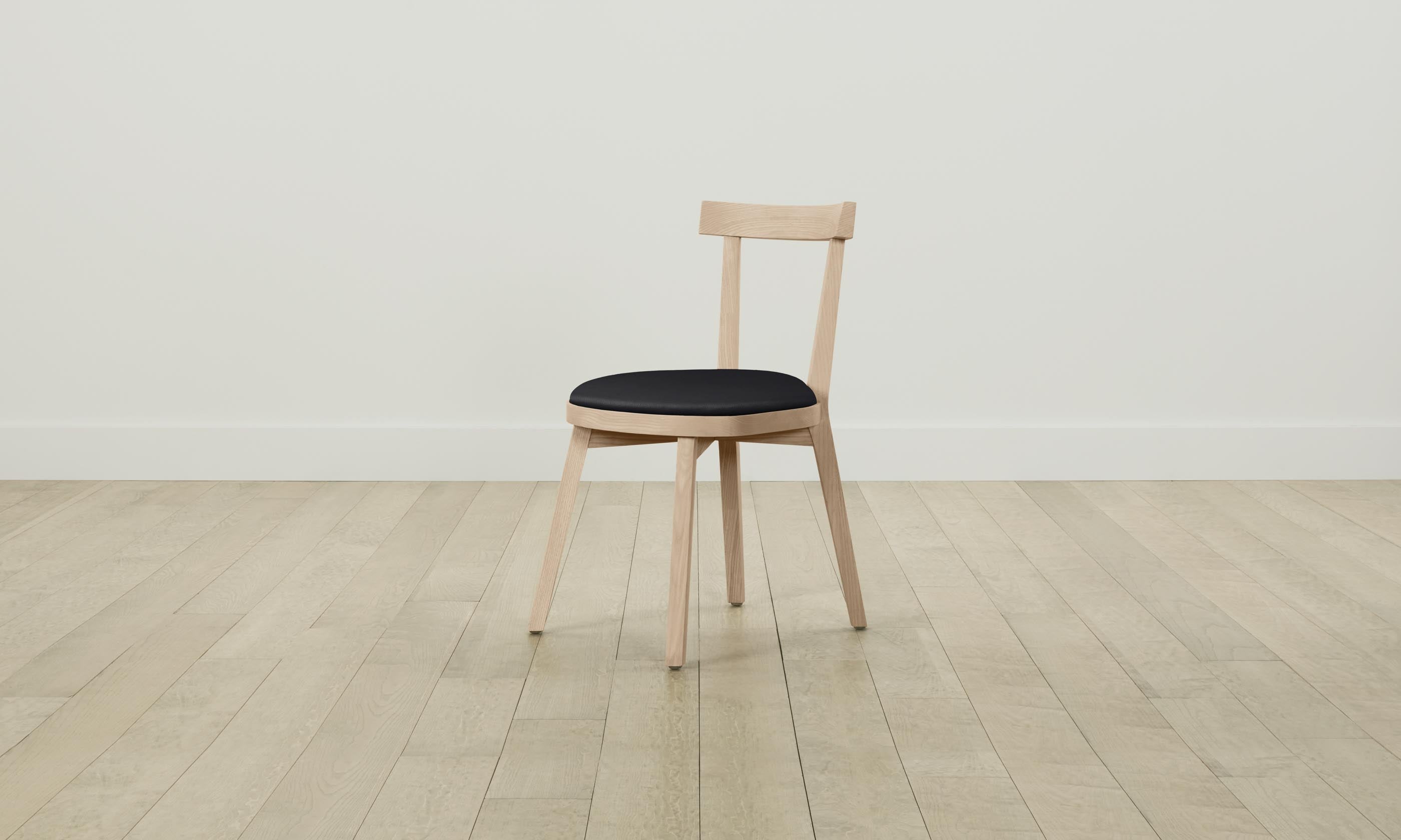 Allen Dining Chair - Premium Pebbled Leather Upholstery in Ink Black - Perfect for Modern Dining Rooms & Kitchen Tables