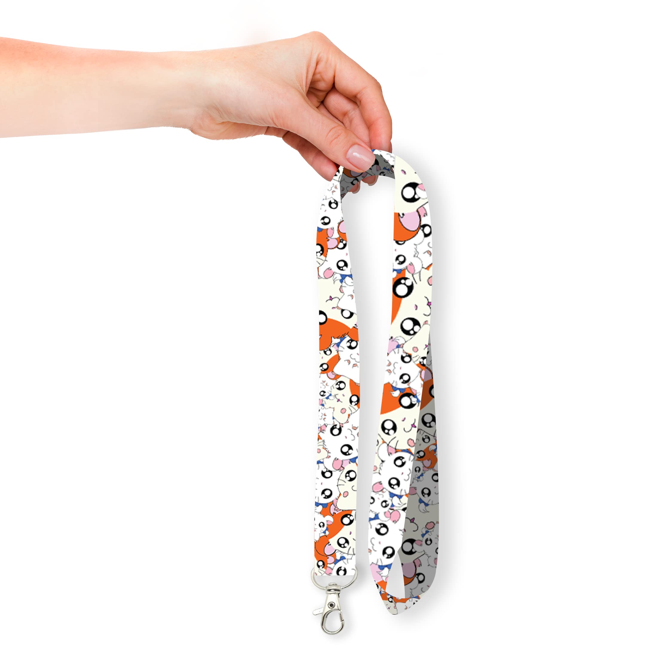 Cute Hamtaro Bijou Hamster Lanyard Keychain for Keys, ID Badges & Work Accessories - Perfect for Anime Fans, Kawaii Collectors & Office Use