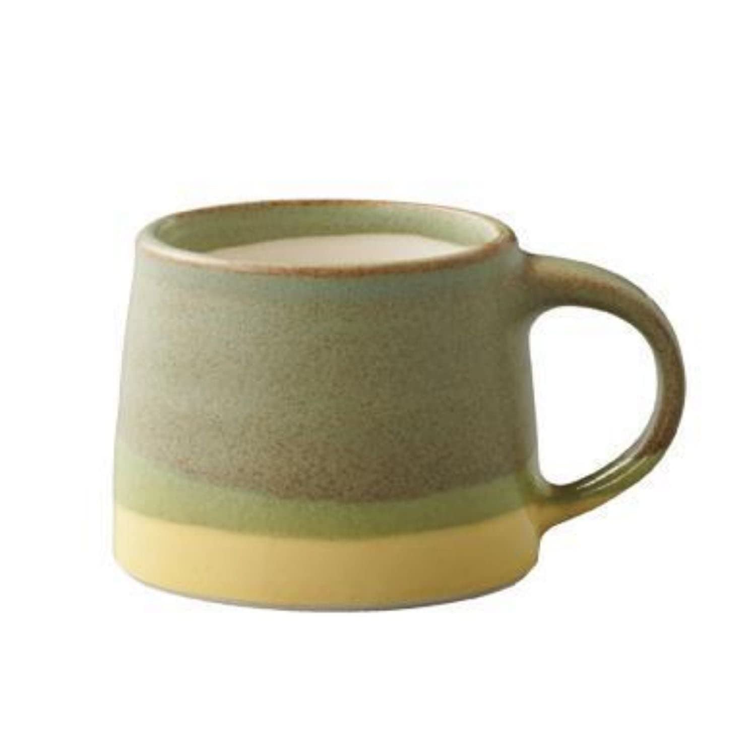 KINTO SCS-S03 20751 Ceramic Coffee Mug 4.3 oz (110ml) - Moss Green & Yellow - Microwave & Dishwasher Safe - Perfect for Home, Office & Cafe Use