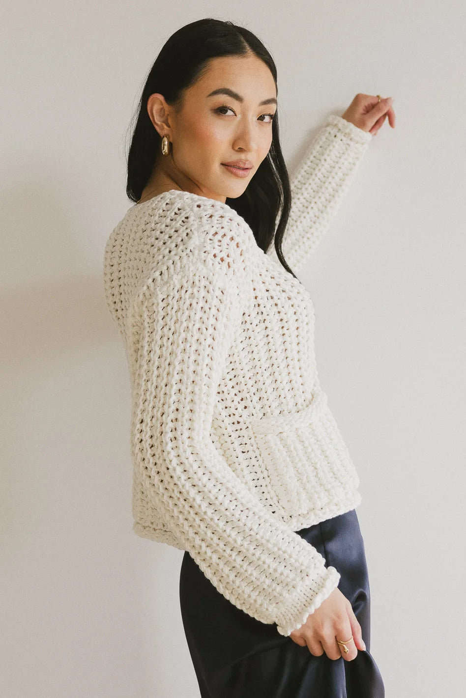 Janelle Cream Knit Cardigan for Women - Cozy Fall & Winter Sweater - Perfect for Casual Outfits, Office Wear & Layering