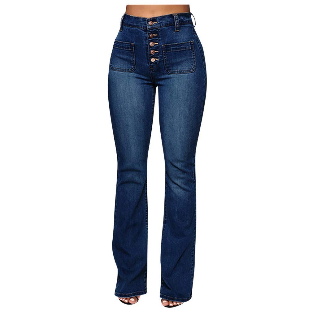 Women's High Waisted Stretchy Flare Jeans - Curvy Fit Bootcut Bell Bottom Pants for Casual & Retro Style | Perfect for Everyday Wear, Date Nights & Music Festivals