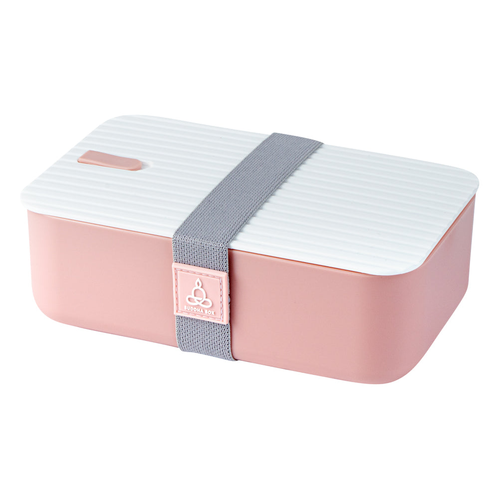 Bento Tek 34 oz Pink Buddha Box Lunch Container with White Lid - 7.5