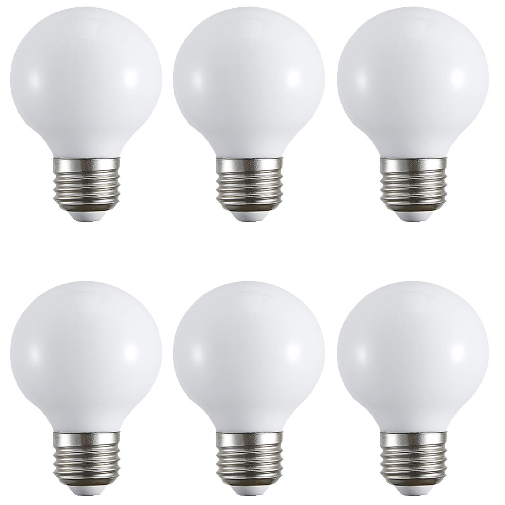 YDJoo G60 LED Light Bulbs 5W (50W Equivalent) 6500K Cool White E26/E27 Base - Energy Saving Vanity Mirror Bulbs for Bathroom, Bedroom & Makeup Area (6 Pack) - Perfect for Dressing Tables, Vanity Mirrors & Bathroom Lighting
