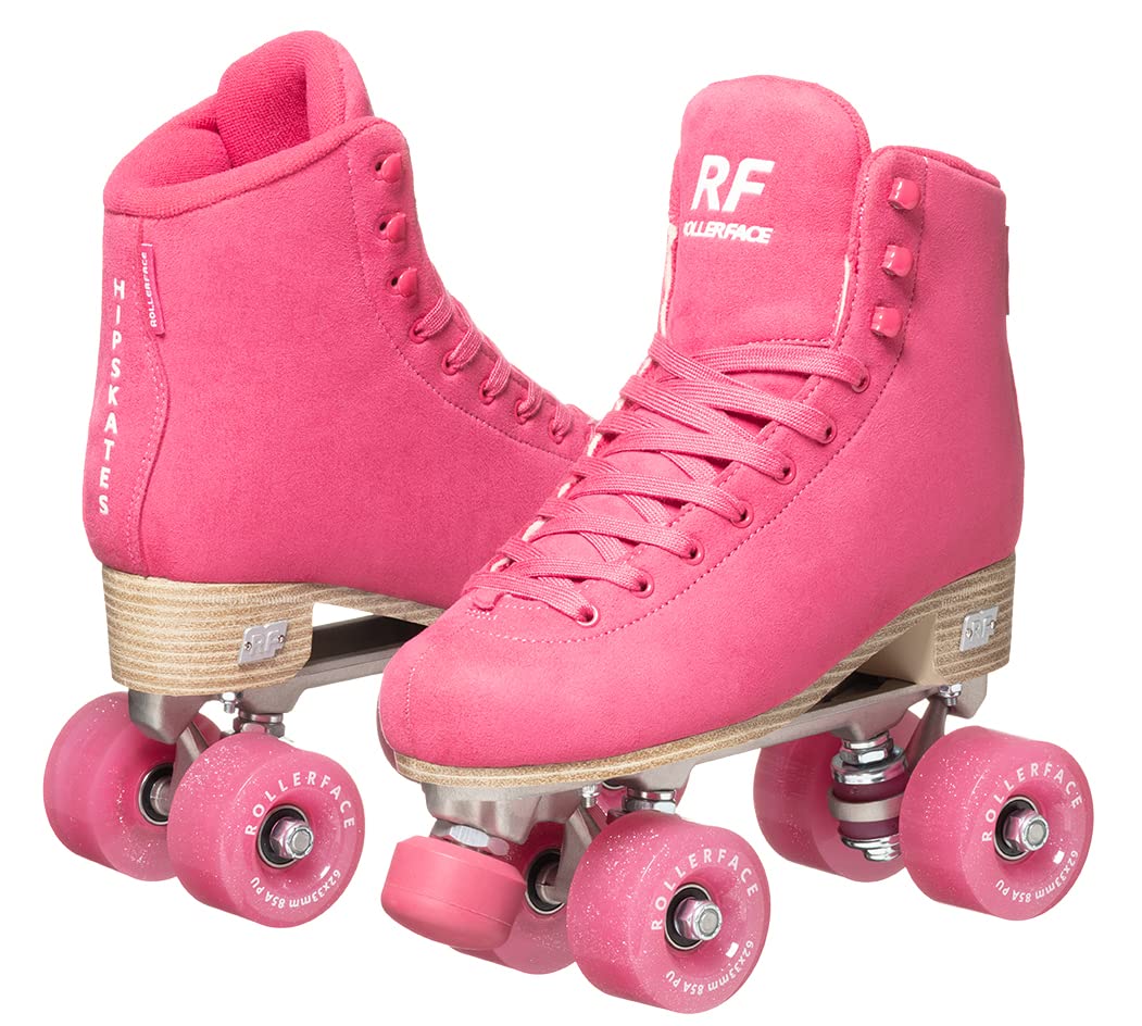 Rollerface Hipskates Deluxe - Women's Premium Vegan Roller Skates with Soft Suede for Outdoor & Indoor Skating, Rink, Fitness & Retro Style