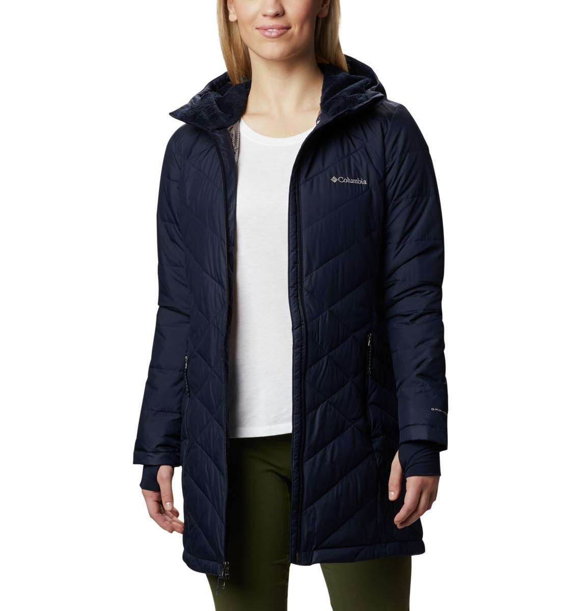 Columbia Women's Heavenly Long Hooded Jacket - Waterproof Winter Coat for Hiking, Skiing & Outdoor Activities