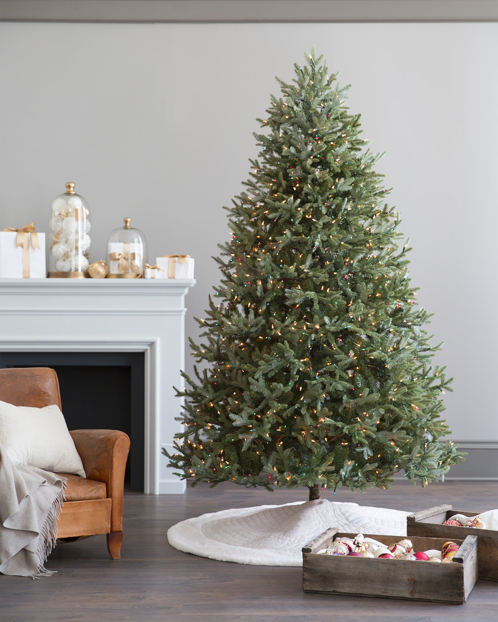 Balsam Hill 84-Inch Berkshire Ivory White Channel Stitch Christmas Tree Skirt | Premium Holiday Decor for Living Room, Fireplace & Festive Gatherings