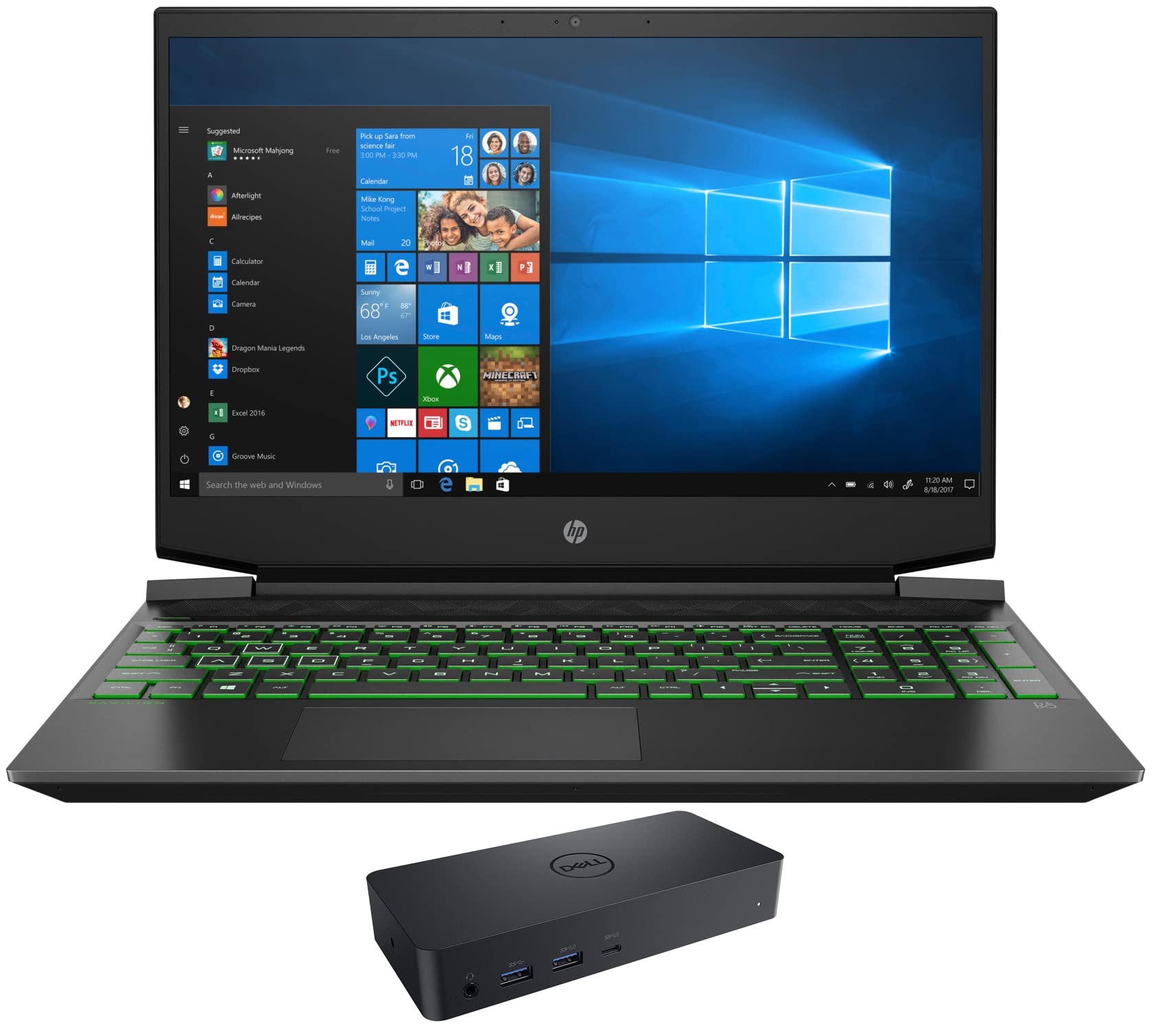 HP Pavilion 15z Gaming Laptop - AMD Ryzen 5 5600H, 8GB RAM, 256GB SSD + 1TB HDD, NVIDIA GTX 1650, 15.6