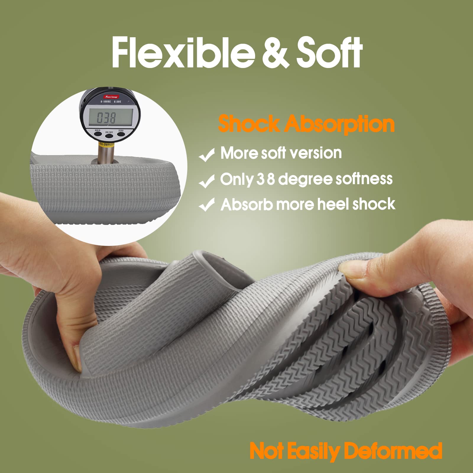 EQUICK Cloud Slides Pillow Slippers for Women and Men - Ultra Soft Bathroom & Shower Sandals with Cushioned Thick Sole - Indoor/Outdoor House Slippers for Relaxing at Home, Spa, or Beach