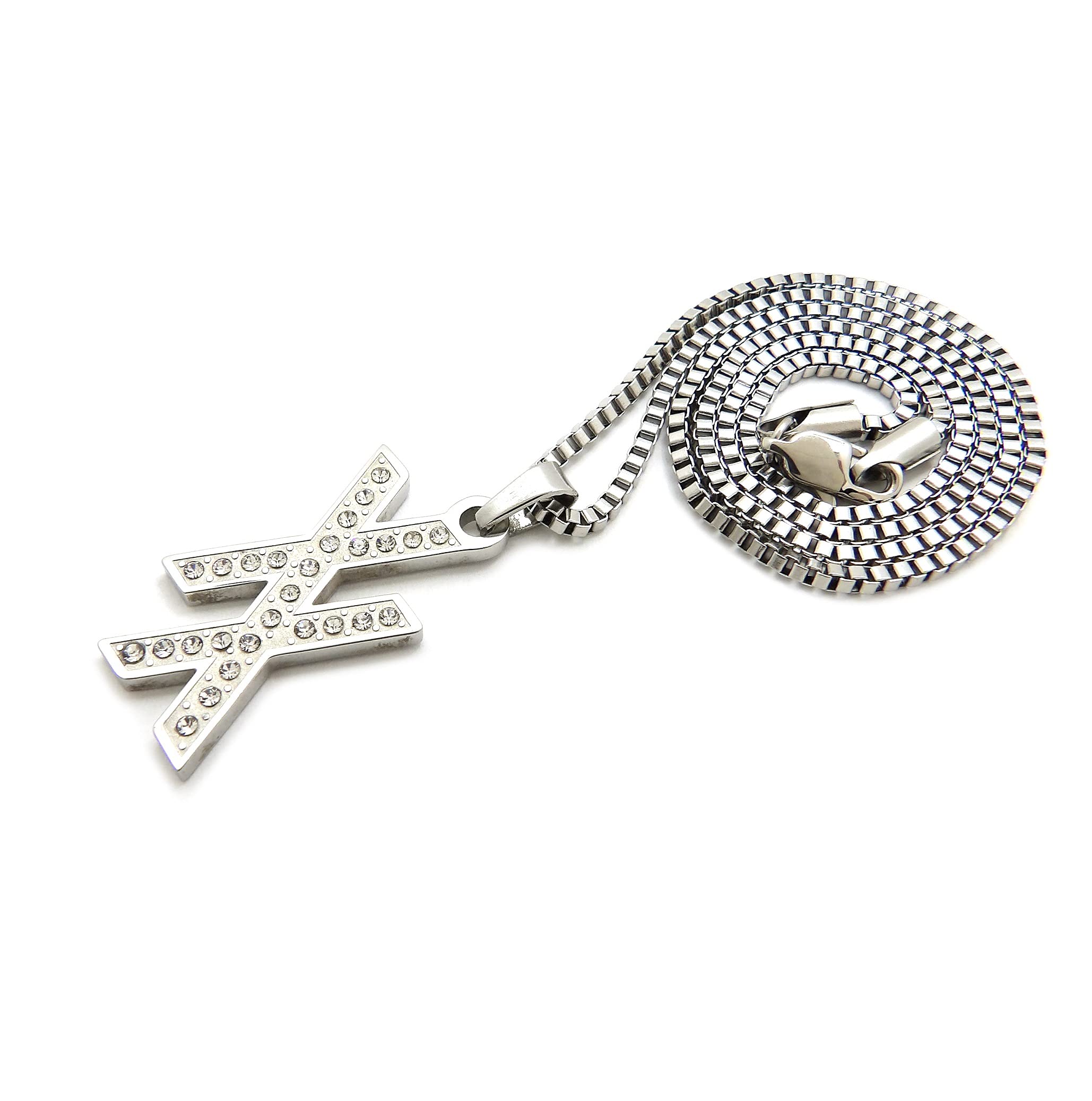 Unisex Stone Filled Cuban Chain Necklace - Gold/Silver for Parties & Gifts