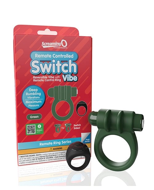 Screaming O Switch Remote Controlled Vibrating Ring - Green Couples Ring for Enhanced Intimacy & Long Distance Play | Waterproof & Rechargeable Adult Toy for Romantic Nights & Spicy Adventures