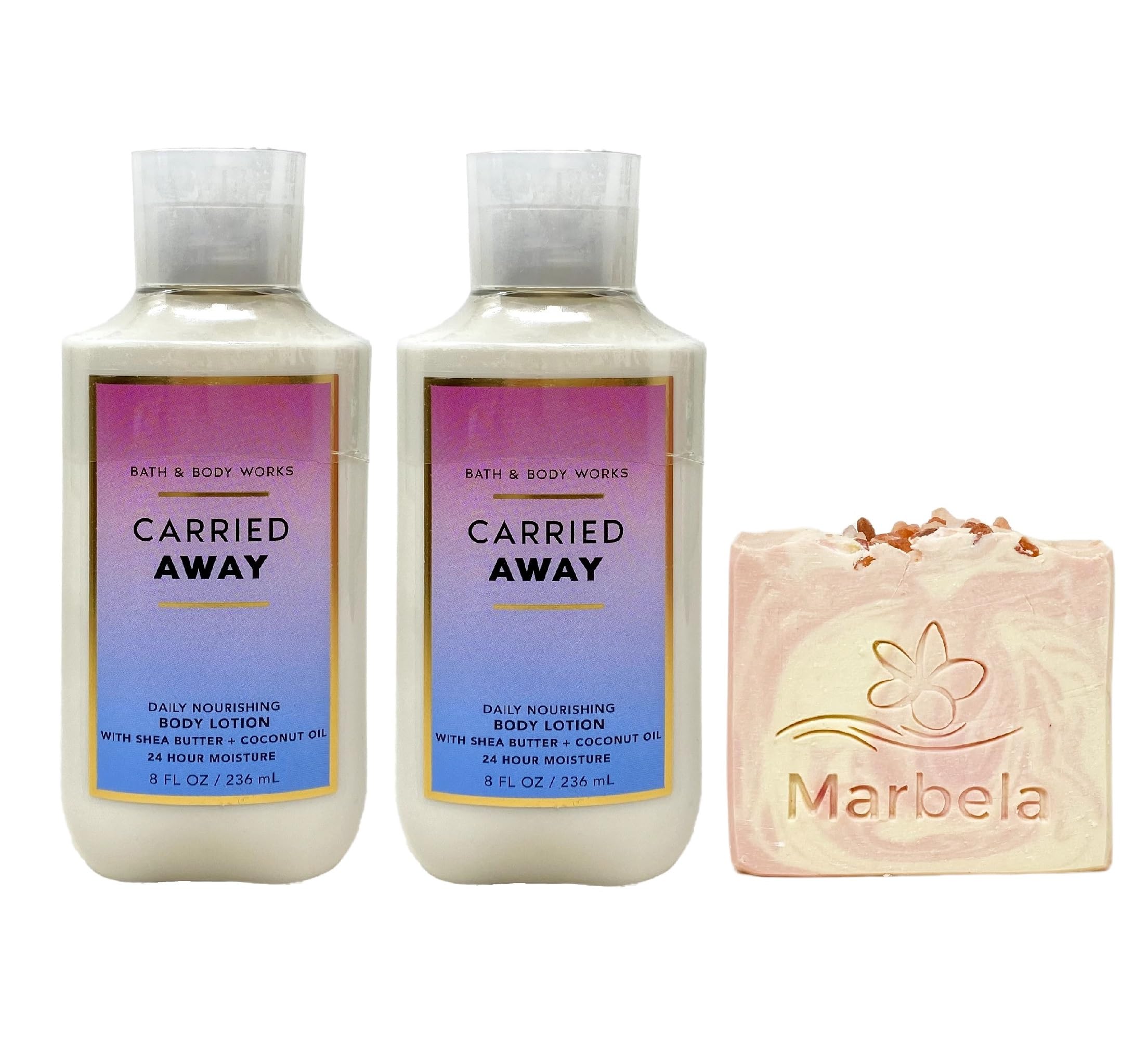 Bath & Body Works Carried Away 2-Pack Daily Moisturizing Body Lotion Gift Set with Himalayan Salt Soap Bar - Full Size Hydrating Skincare for Dry Skin - Perfect for Gifts, Self-Care & Spa Days