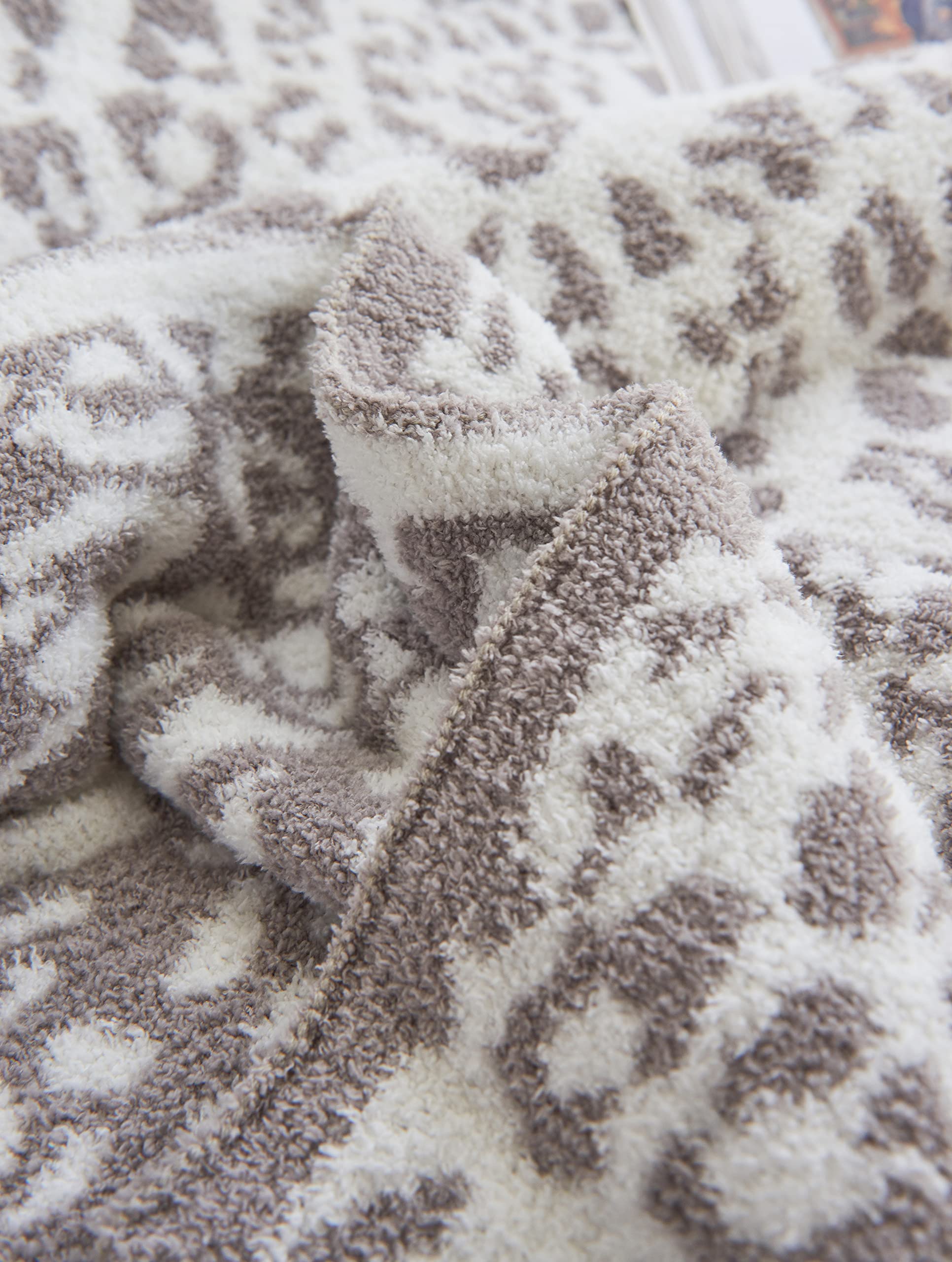 100% Polyester Microfiber Fluffy Leopard Print Knitted Blanket - Super Soft Cozy Lightweight Throw Blanket for Baby (30