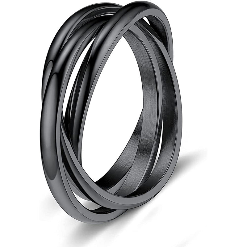 3-Piece Rotating Anxiety Relief Rings for Women - Couple Matching Geometric Jewelry Set, Stress Relief Fidget Spinner Rings for Adults - Perfect for Gifts, Therapy, and Everyday Wear