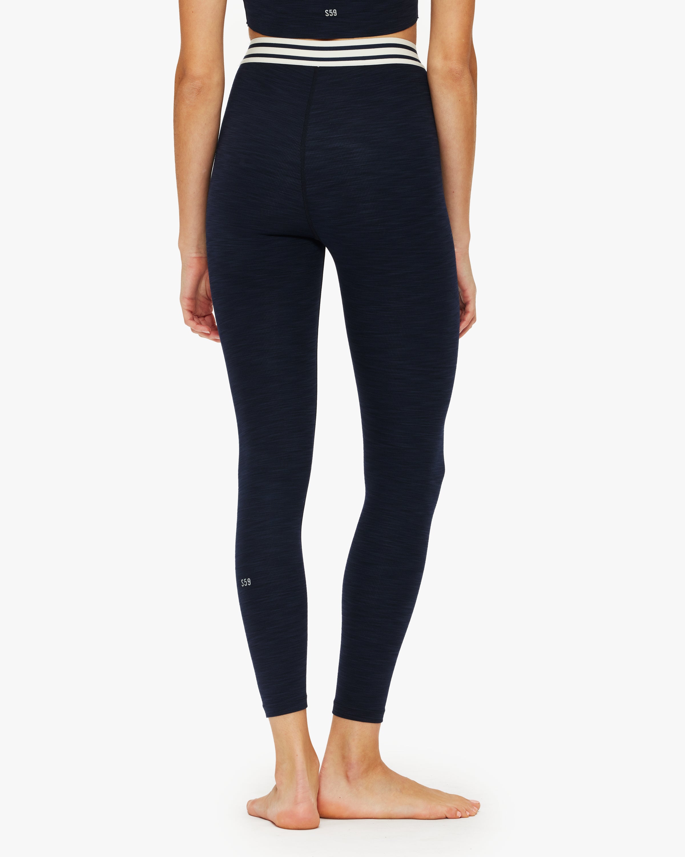 Splits59 Bailey High Waist Active Rib 7/8 Leggings - Women's Workout Yoga Running Pants for Gym & Lounge