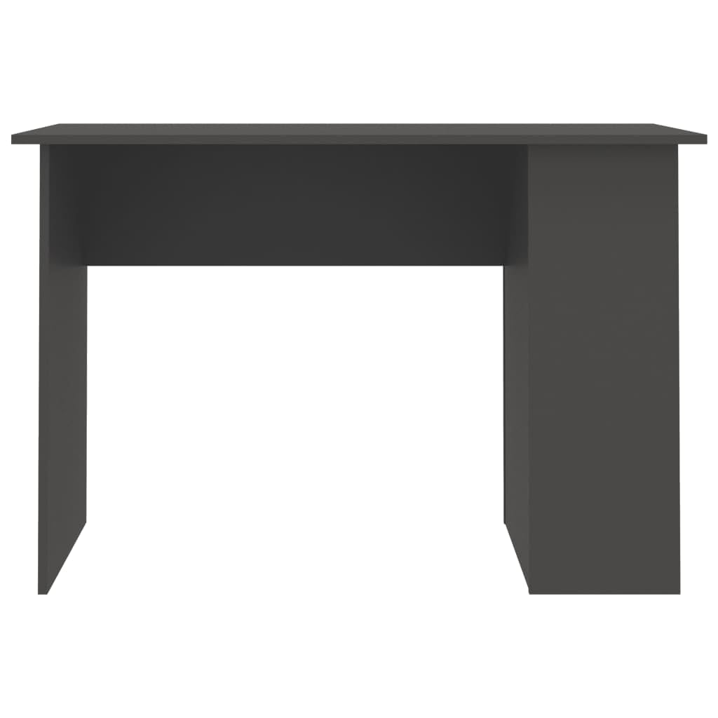 vidaXL Engineered Wood Desk - Modern Gray Workstation with 2 Shelves for Organized Storage | Easy-to-Clean Home Office Desk for Study, Work & Gaming | Sleek Design Fits Small Spaces & Bedrooms