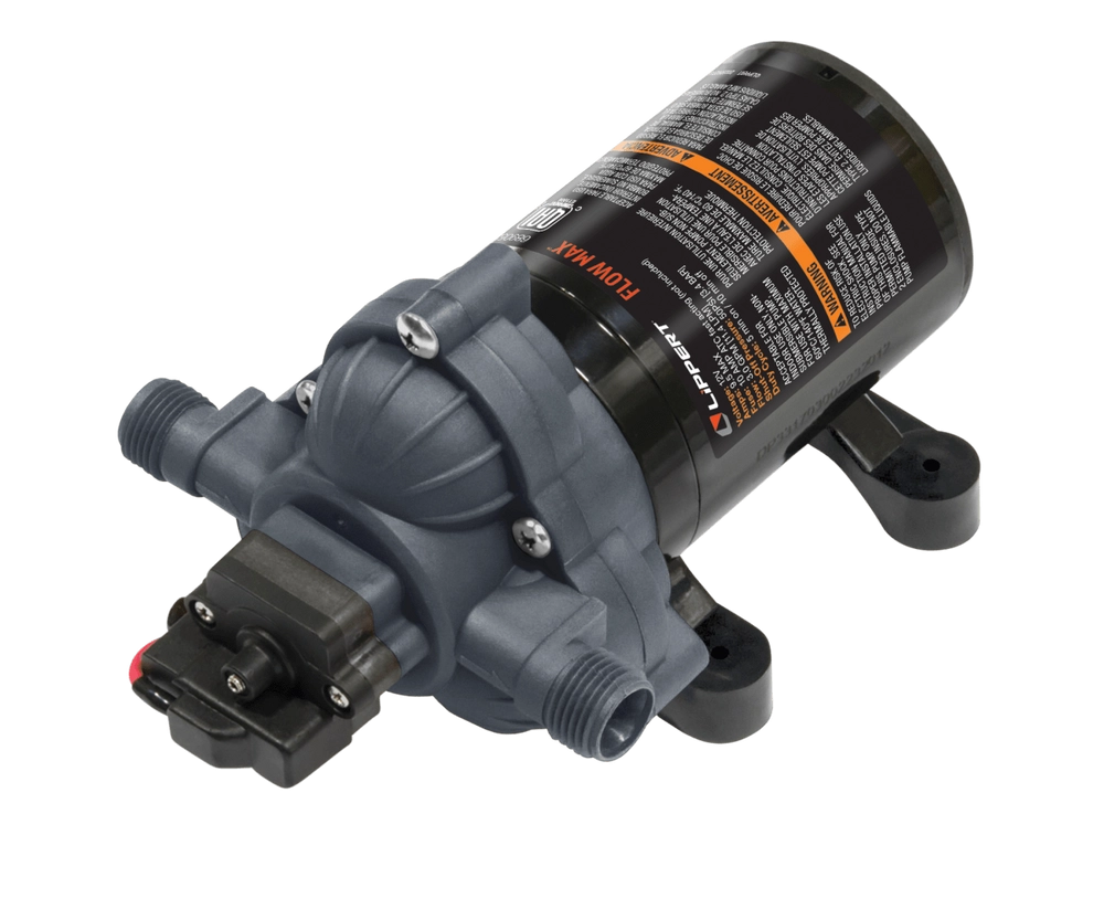 Lippert Flow Max RV Water Pump - High Pressure 12V Water Pump for RVs, Campers & Trailers - Perfect for Off-Grid Camping & Outdoor Adventures