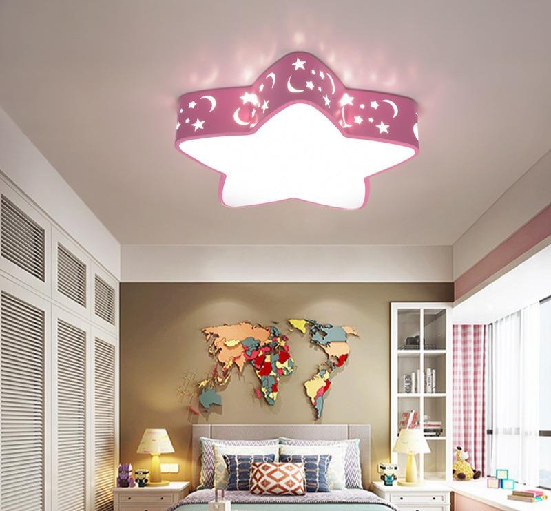 Acrylic LED Star Ceiling Light for Kids' Bedroom - Dimmable Night Light with Remote Control for Nursery, Children's Room Decor & Baby Sleep Aid