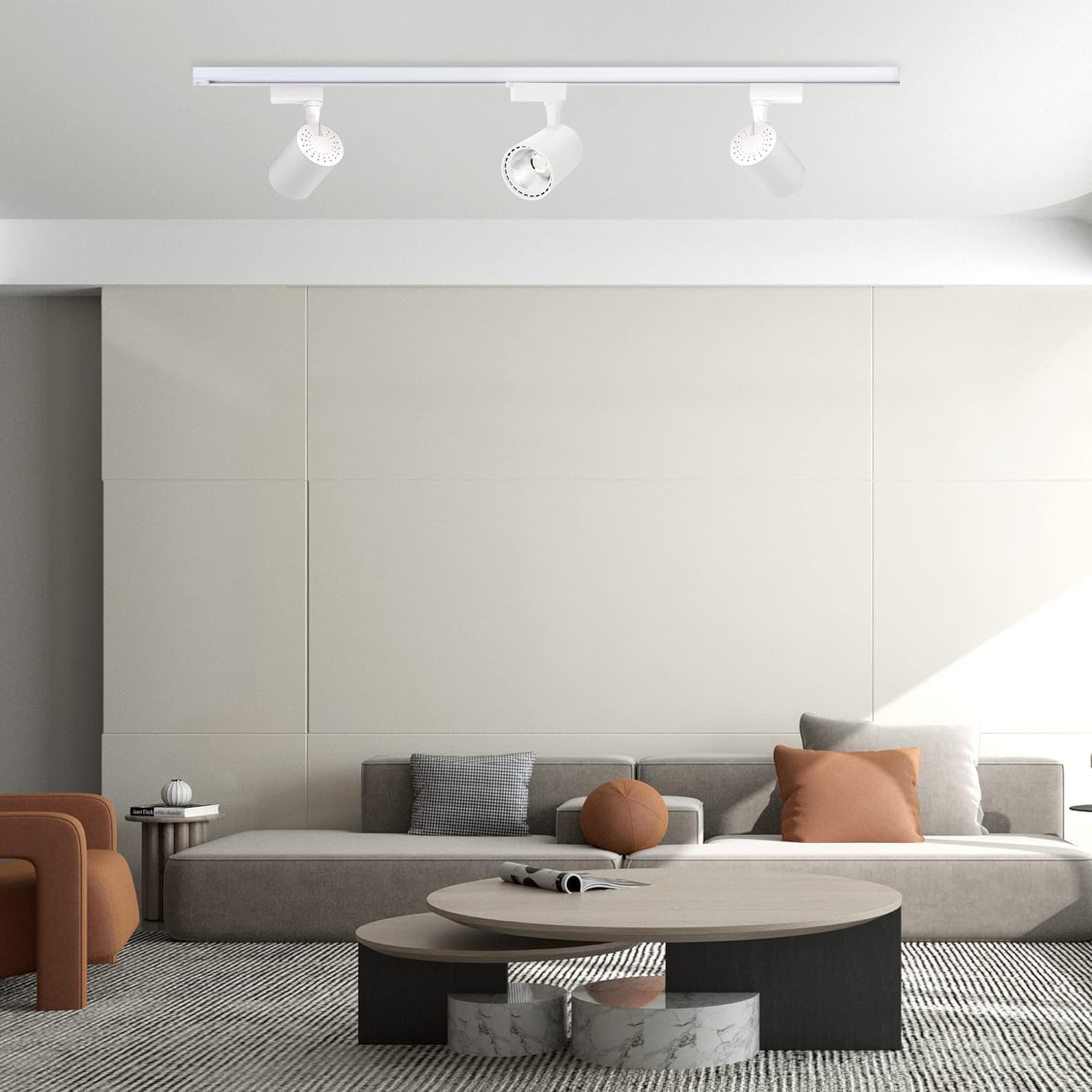 J&L Dimmable LED Track Lighting Kit - 12-Light 25W 2700lm System with 13ft Rail, 4000K Natural White Light, Flicker-Free for Kitchen, Art Display & Ceiling Spotlights | Perfect for Home, Restaurant & Retail Lighting