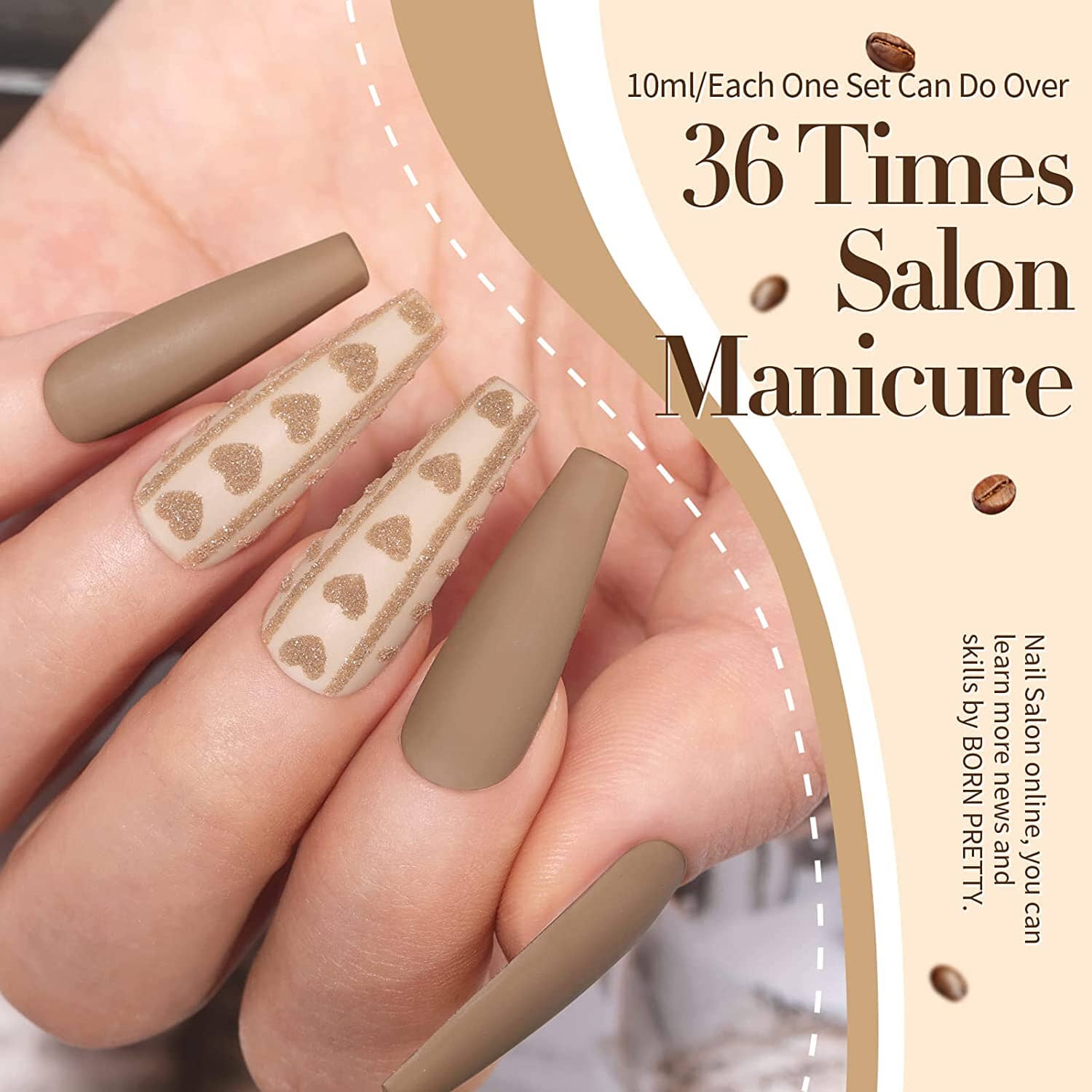 6 Colors Nude Brown Gel Polish Set for Nails - Long Lasting Soak Off UV LED Manicure Kit | Perfect for Home Salon, DIY Nail Art & Professional Use