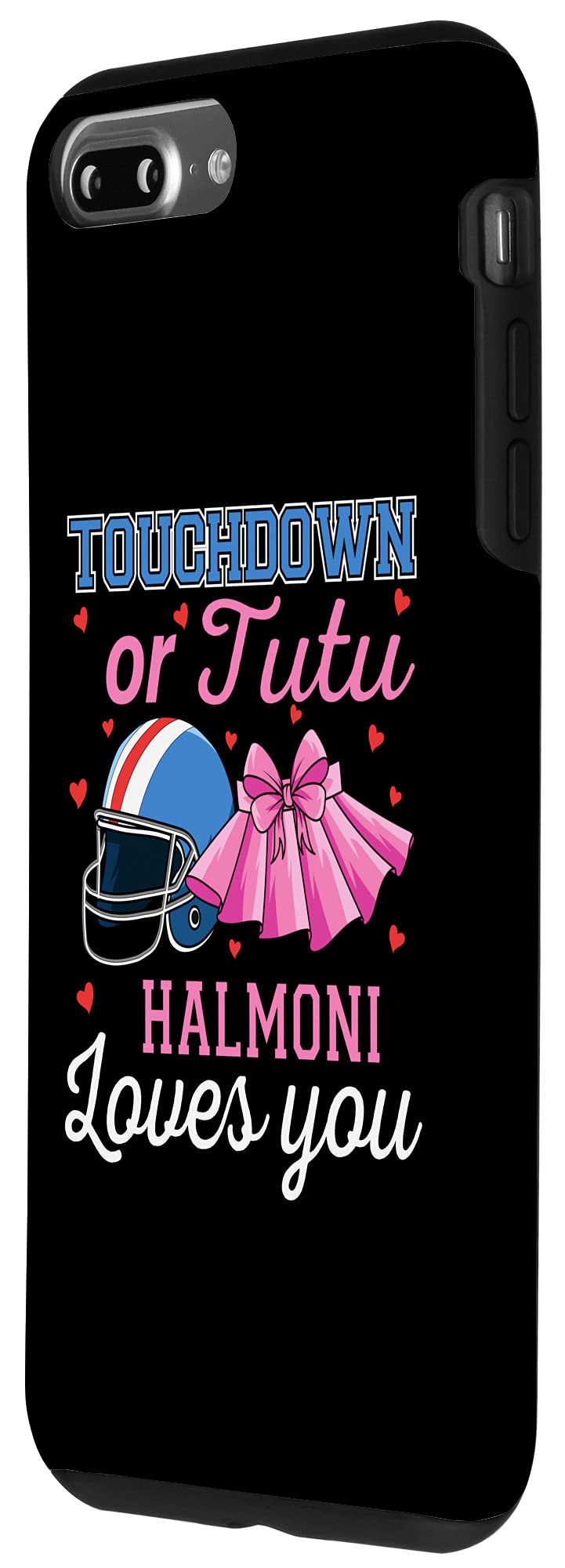 iPhone 7 Plus/8 Plus Football Gender Reveal Phone Case - Touchdown or Tutu Baby Shower Gift for Sports Fans & Parents - Perfect for Gender Announcement Parties & Newborn Celebrations