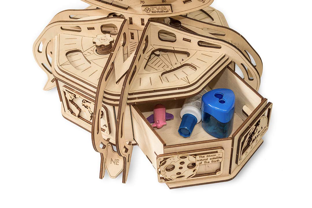 Eco-Friendly Wooden 3D Puzzle Globe - Earth Map Educational Toy for Adults & Kids - Perfect for Home Decor, STEM Learning & Gift Giving