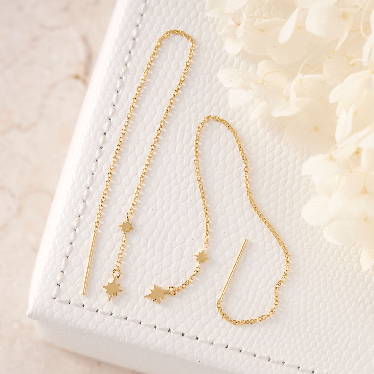 Celestial Gold Threaders - 14K Gold Plated Earrings for Women, Minimalist Dainty Hoop Earrings for Daily Wear, Perfect Gift for Her | Elegant Jewelry for Parties, Dates & Special Occasions