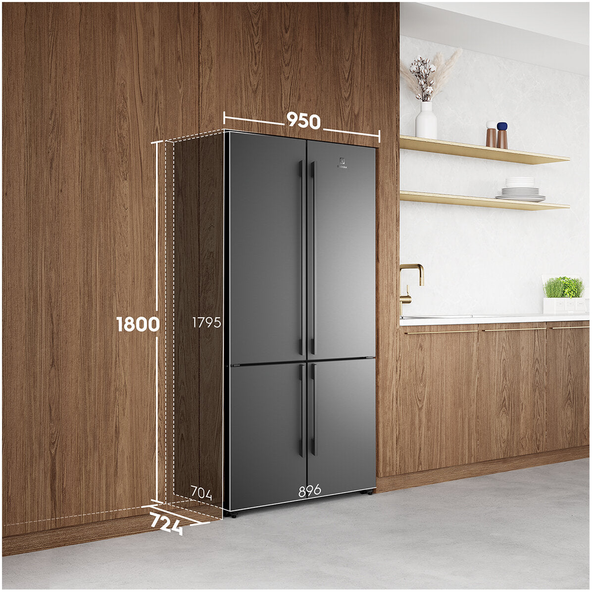 Electrolux 562L UltimateTaste 700 French Door Refrigerator in Black (EQE5607BA) - Perfect for Modern Kitchens & Large Family Storage