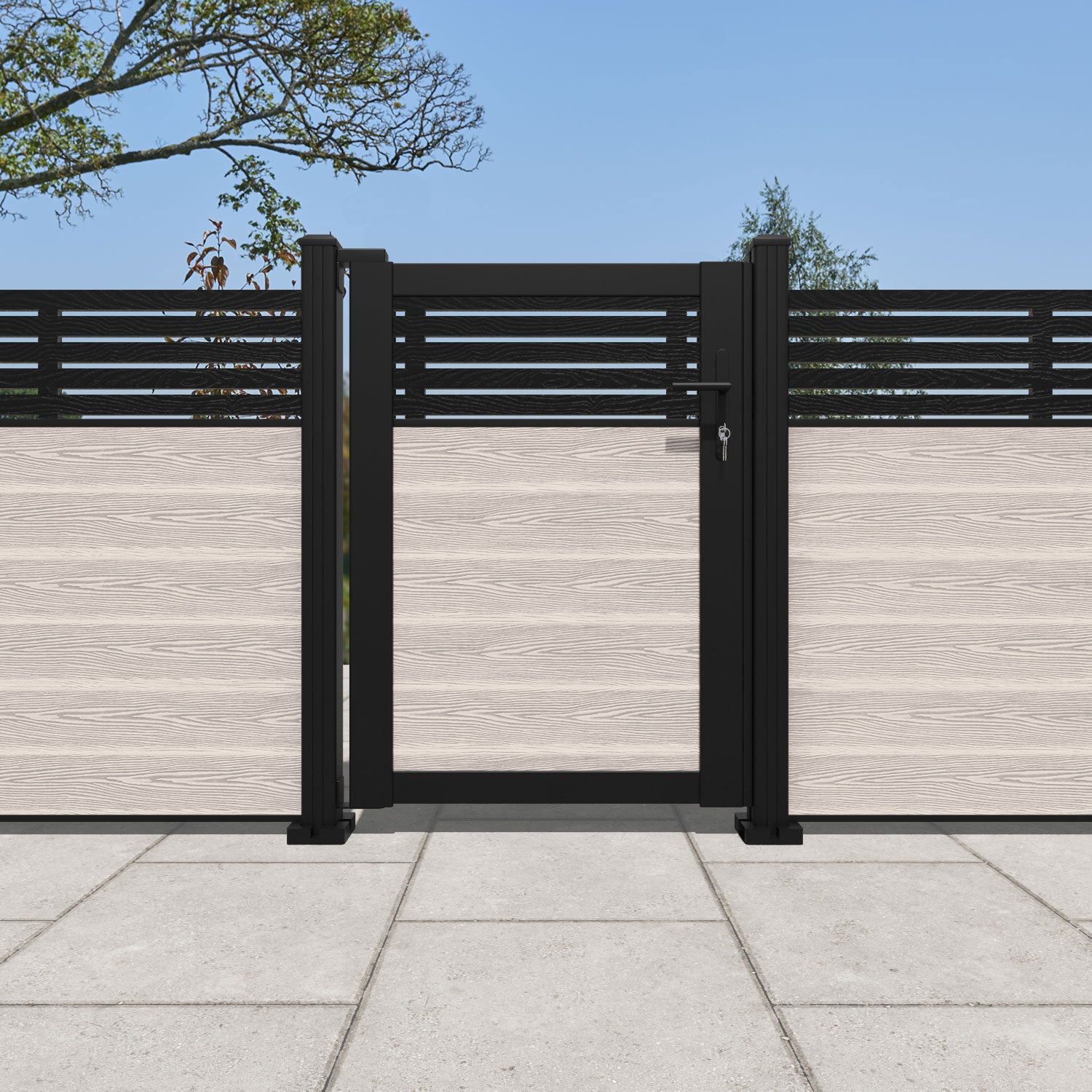 Classic Aspen Pedestrian Gate - Mid Stone Finish - Durable Outdoor Walkway Gate for Garden, Yard, and Driveway Entry