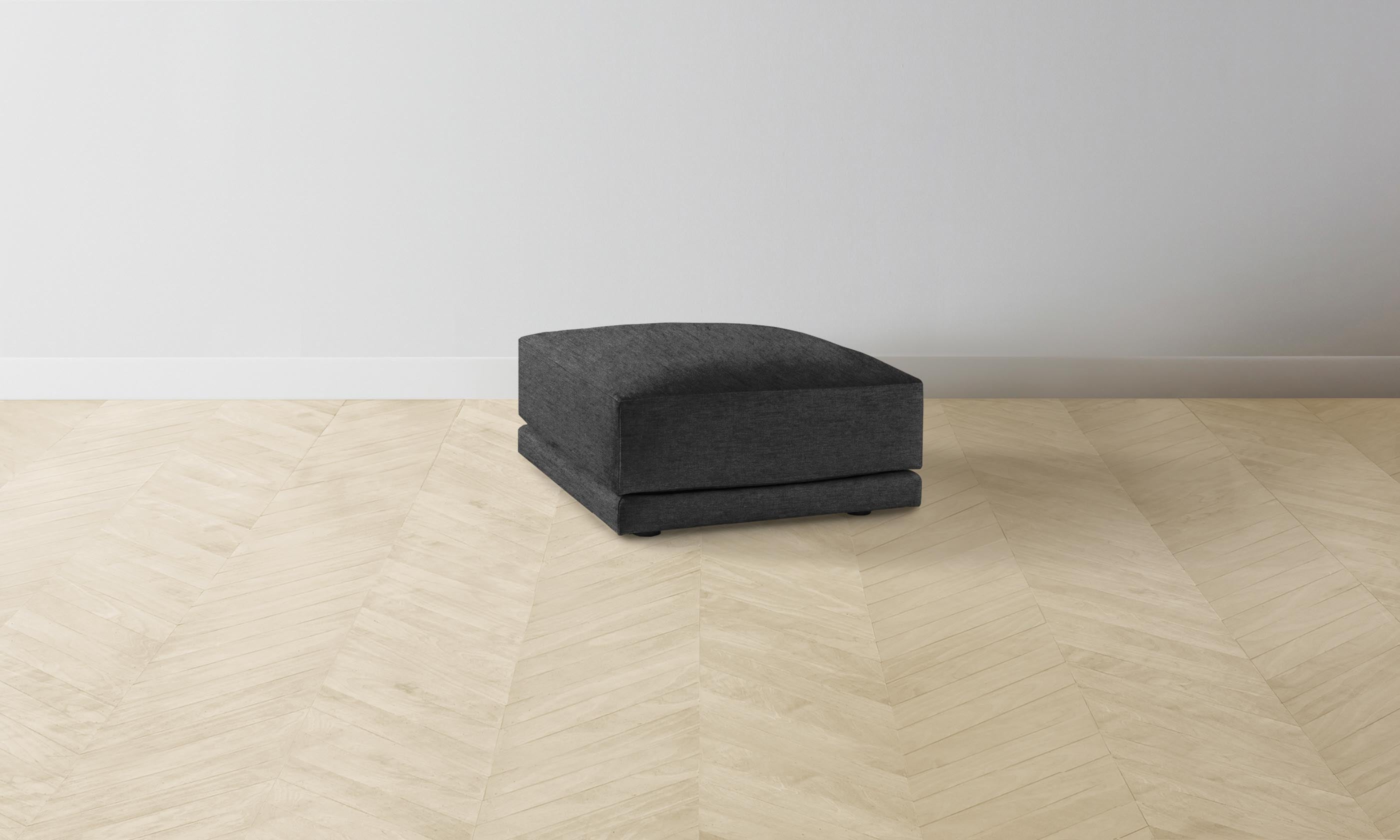 The Jones Ottoman - Performance Tweed Charcoal Gray - Stylish & Durable Footrest for Living Room, Bedroom, or Office