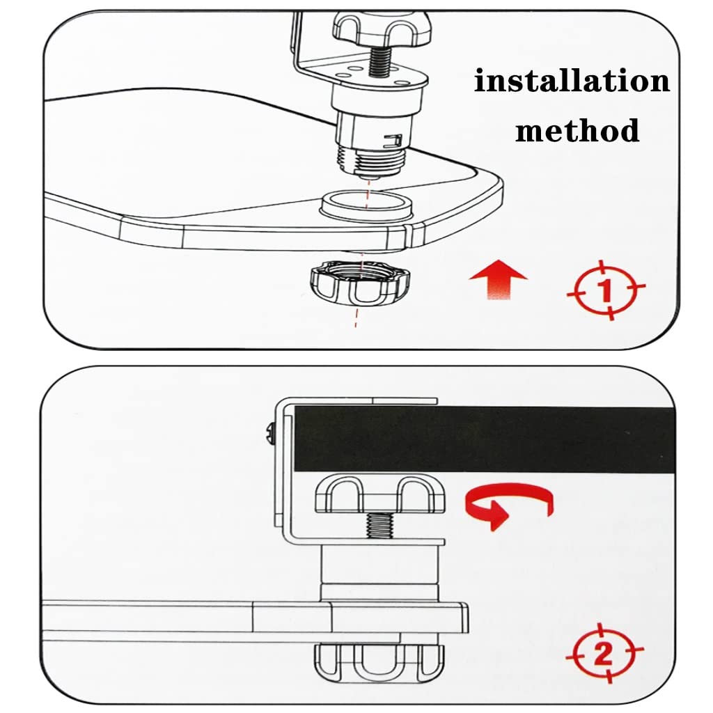 Ergonomic Under Desk Mouse Platform - Adjustable 360° Rotating Wrist Rest Pad with Smart Clamp for Computer Workstation | Space-Saving Office Accessory (White, 25x19.5cm) | Perfect for Home Office, Gaming Setup & Workspace Ergonomics