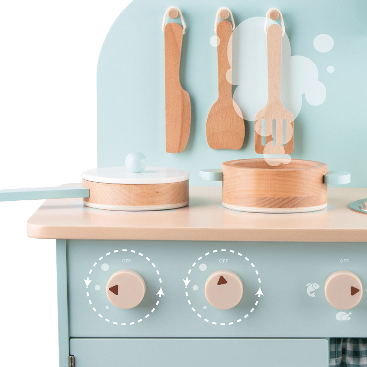 Classic World Blue Retro Play Kitchen Set - Wooden Pretend Play Toy for Kids, Perfect for Imaginative Play & Role-Playing Games at Home or Preschool