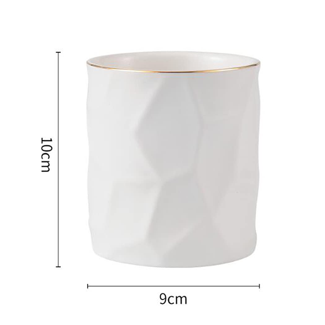 Irregular Geometric Pen Holder - Stylish Desktop Organizer for Stationery, Flowers & Kitchen Storage | Modern Home & Office Decor (White)
