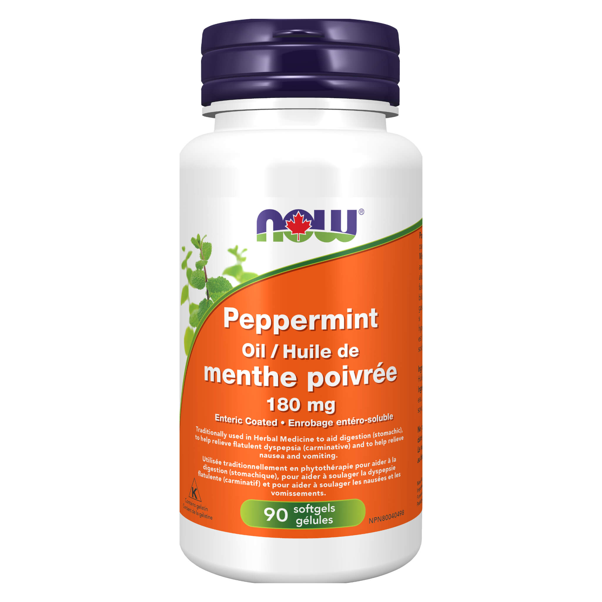 Peppermint Oil 180mg Enteric Coated Softgels with Fennel & Ginger for Digestive Support - Relieves Bloating, Gas & IBS Symptoms - Perfect for After Meals & Travel