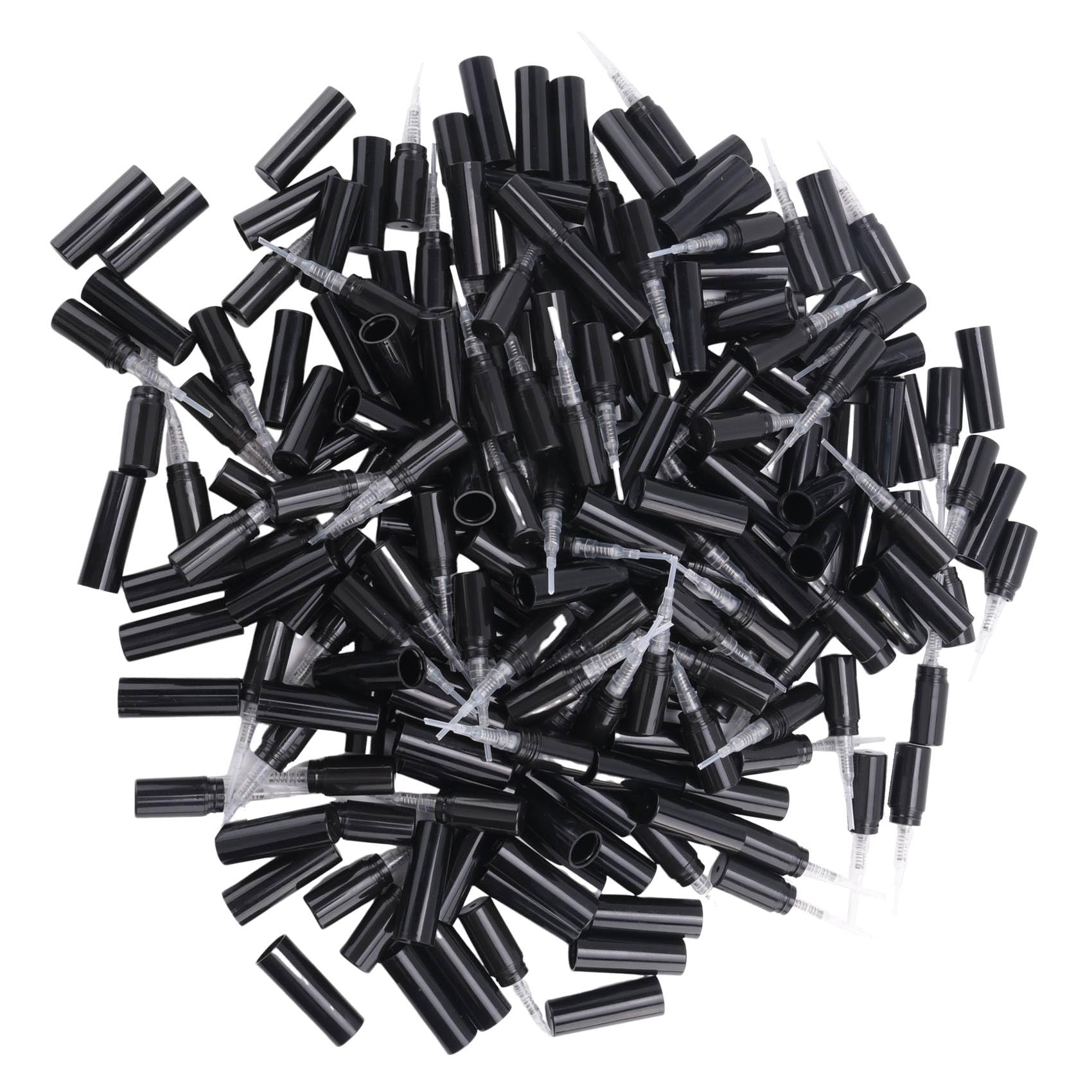100Pcs 2ml Black Plastic Perfume Sample Spray Bottles - Travel Size Refillable Atomizer for Fragrance Oils, Essential Oils & Perfumes - Perfect for DIY, Travel, Gifts & Beauty Samples