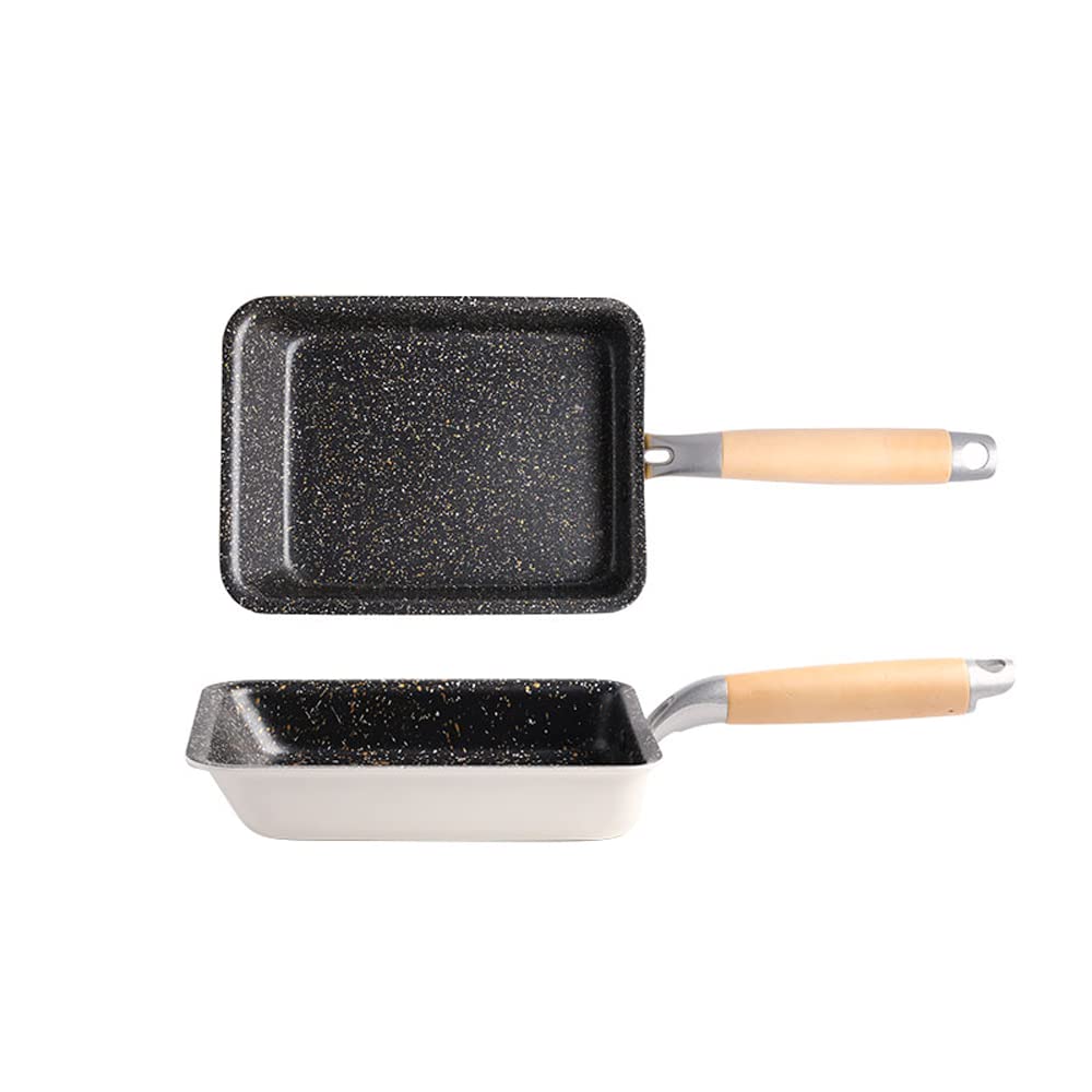 Non-Stick Square Aluminum Alloy Mini Frying Pan - Small Breakfast Skillet for Gas & Electric Stoves | Perfect for Eggs, Pancakes & Single-Serve Cooking | Compact Household Cooking Pan Without Lid