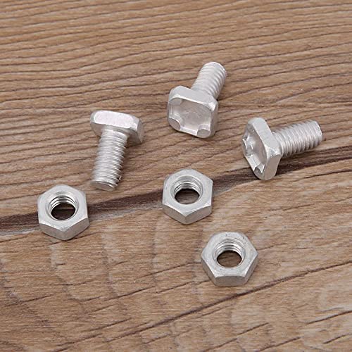 50 Sets M6 x 12mm Aluminum Greenhouse Nuts and Bolts Kit - Heavy Duty Cropped Head Fasteners for Greenhouse Construction, Repair & DIY Projects - Perfect for Home Gardeners and Commercial Growers
